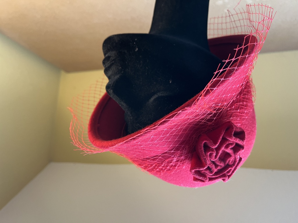 Red Felt Cloche Flower